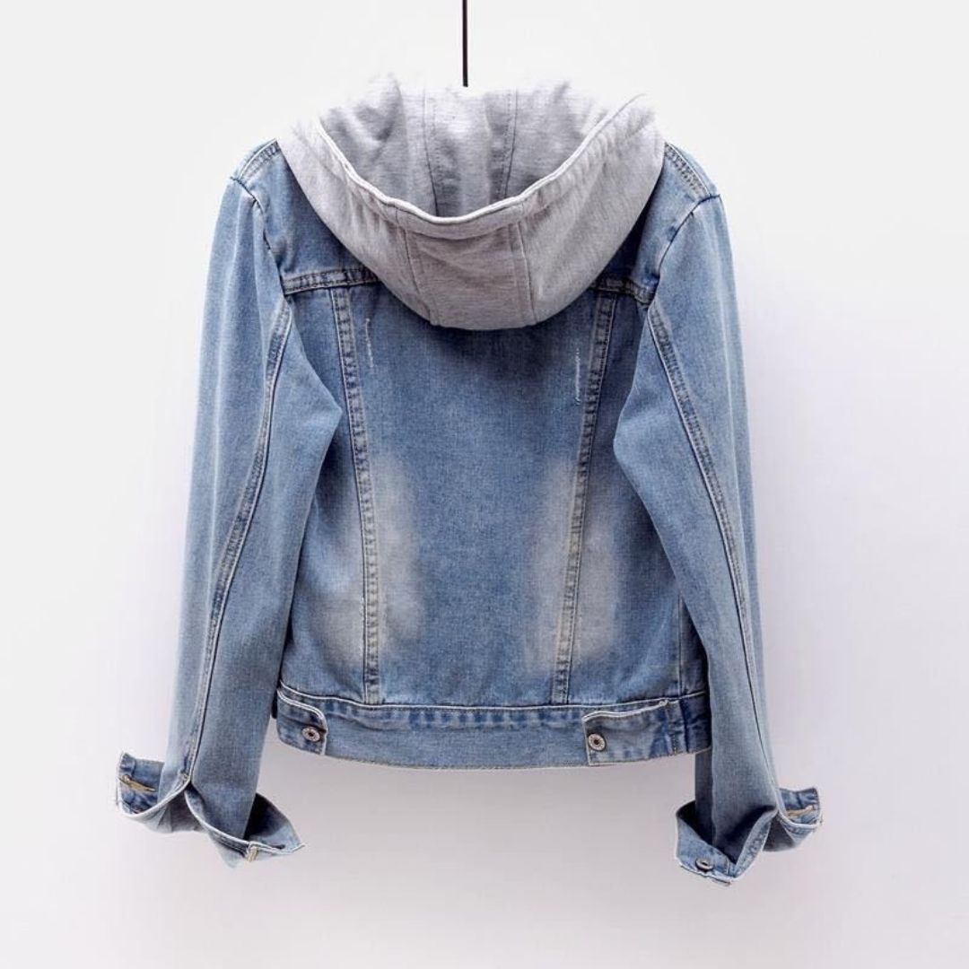 Slim Fit Hooded Denim Jacket