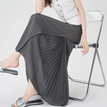 Chiffon Panel Blazer Skirt