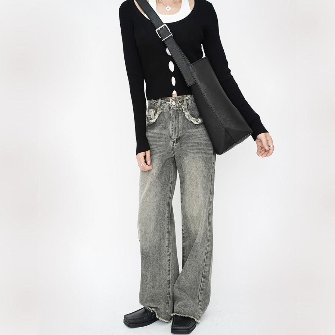 Solid Color Minimalist Large-Capacity Bucket Bag