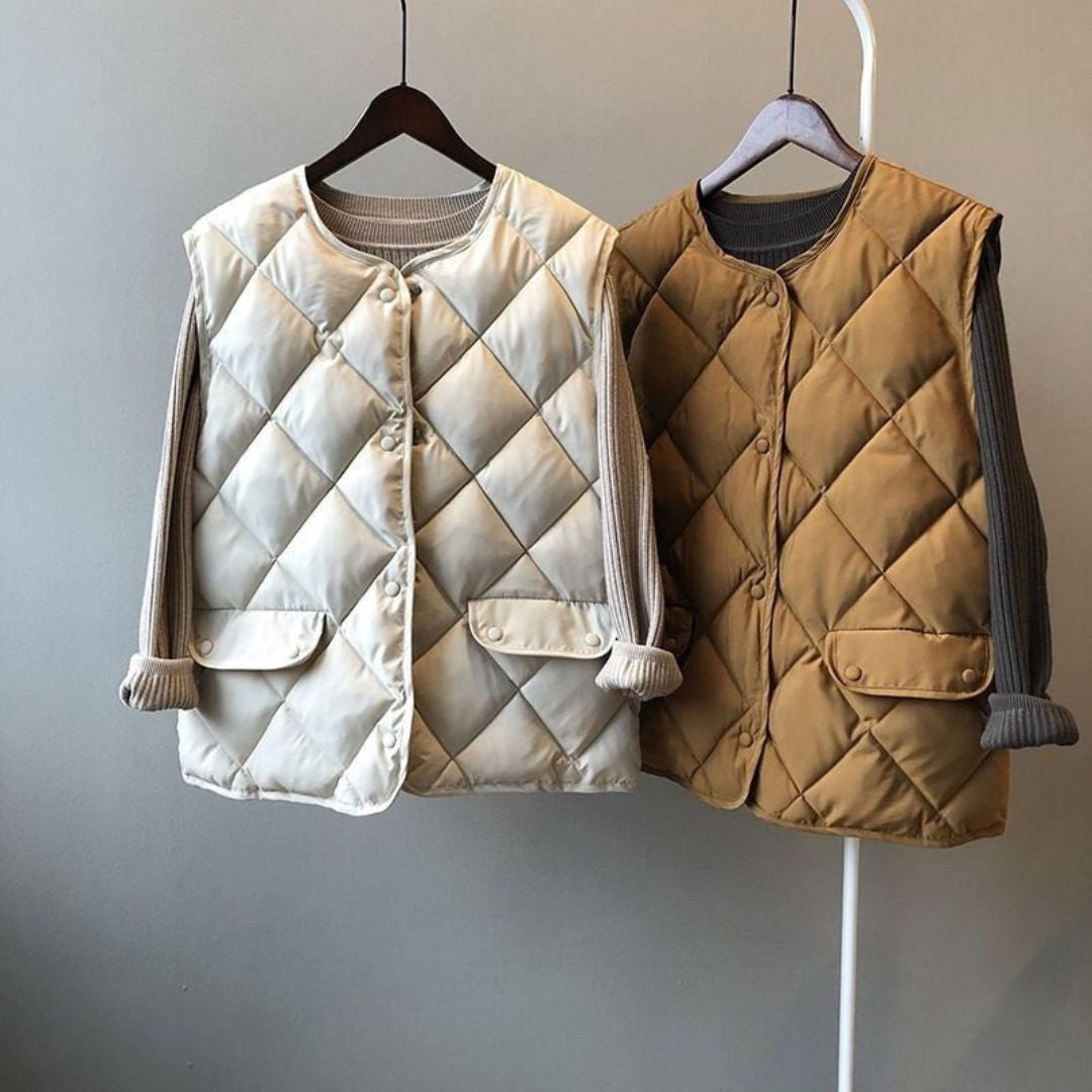 Cotton Diamond-Check Versatile Tank Top