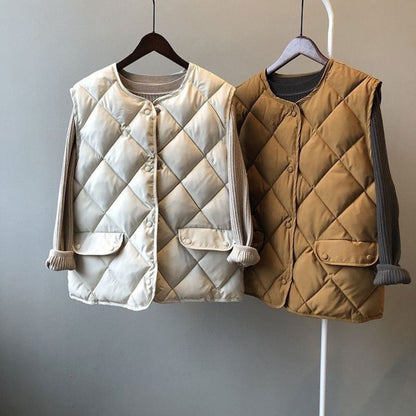 Cotton Diamond-Check Versatile Tank Top