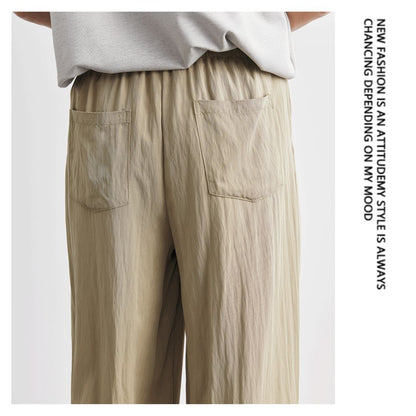 Draped Ice Silk Loose-Fit Casual Pants