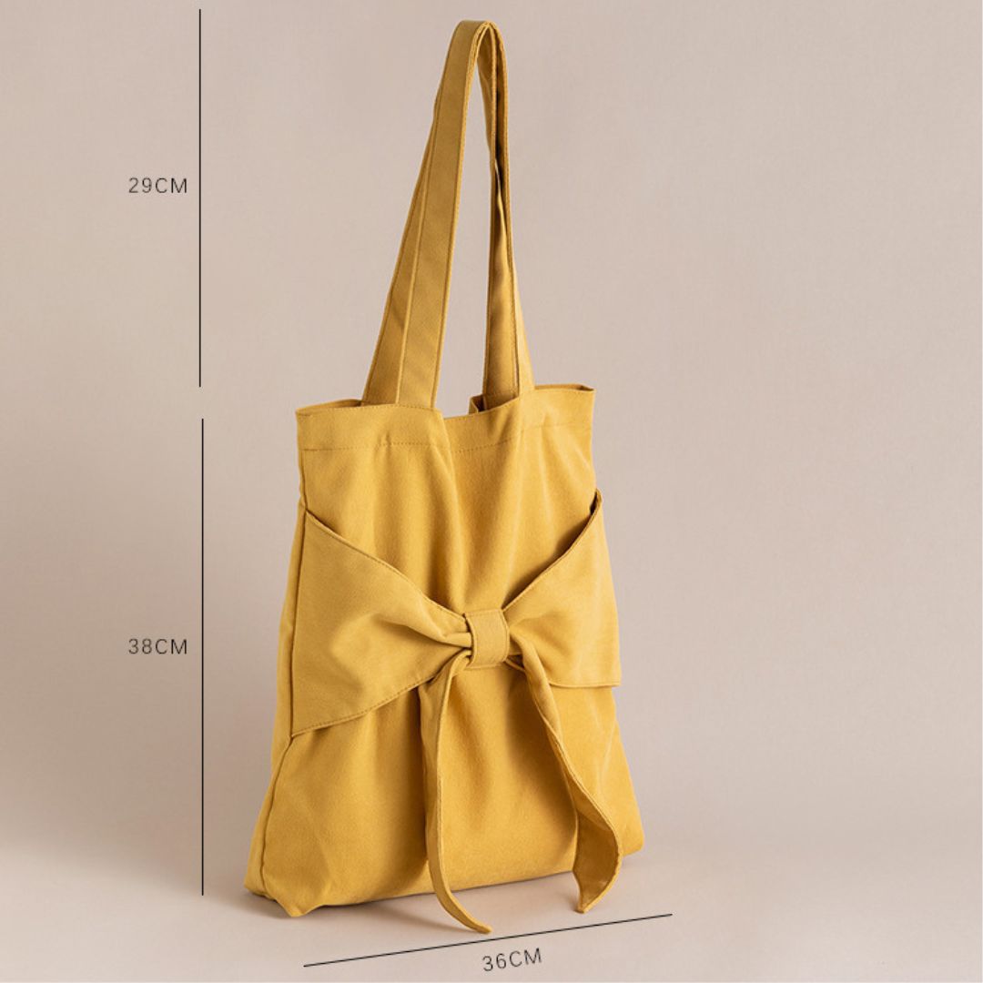 Bowknot Canvas Shoulder Bag