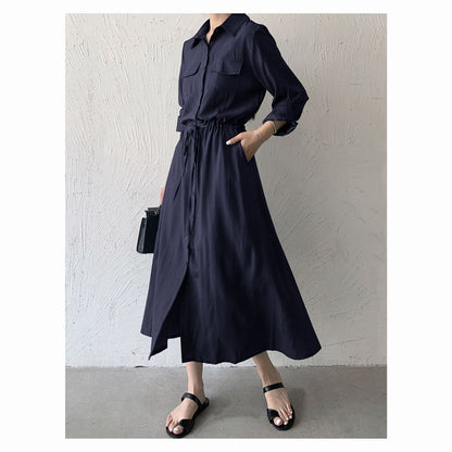 Minimalist Versatile Cinch Waist Maxi Dress