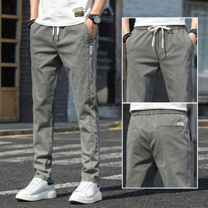 Silky Straight-Leg Faux Denim Trousers