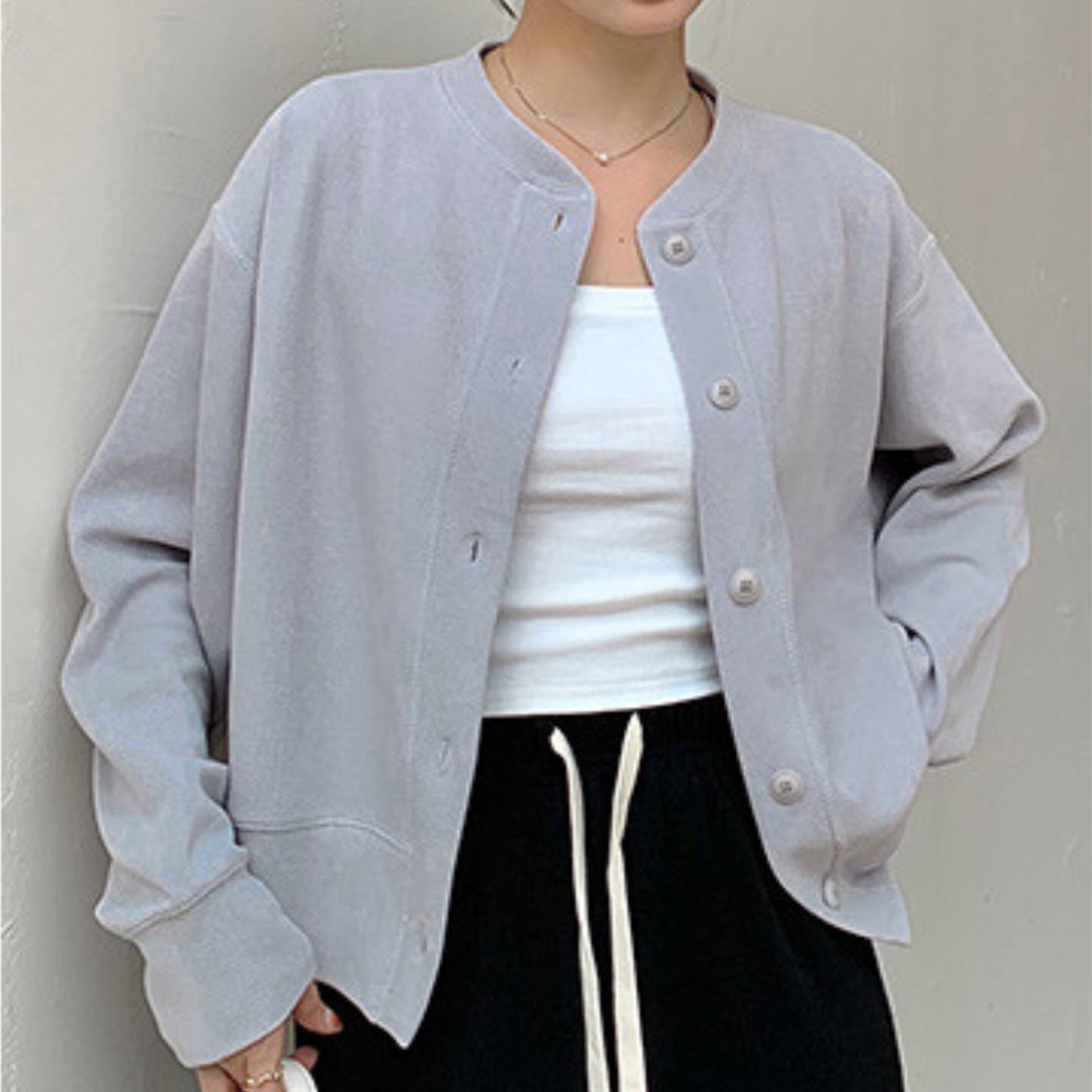 Japanese-Style Round-Neck Button Jacket