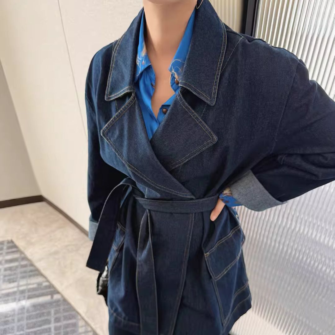 ファッション デニムウエストジャケット