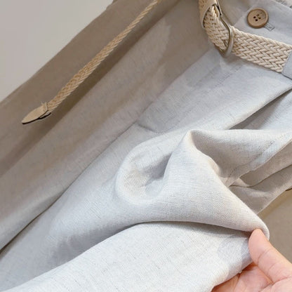 Cotton Linen Wide Leg A Line Shorts