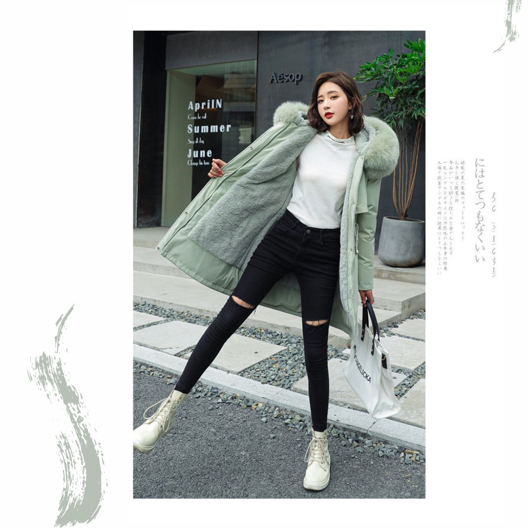 Fur Collar Fleece Lined Jacket