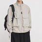 Double Pocket Stand Collar Work Jacket
