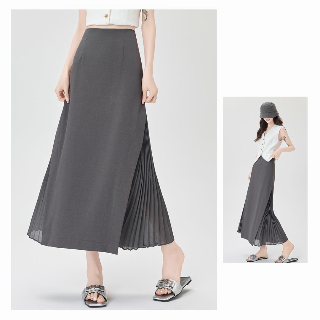 Chiffon Panel Blazer Skirt