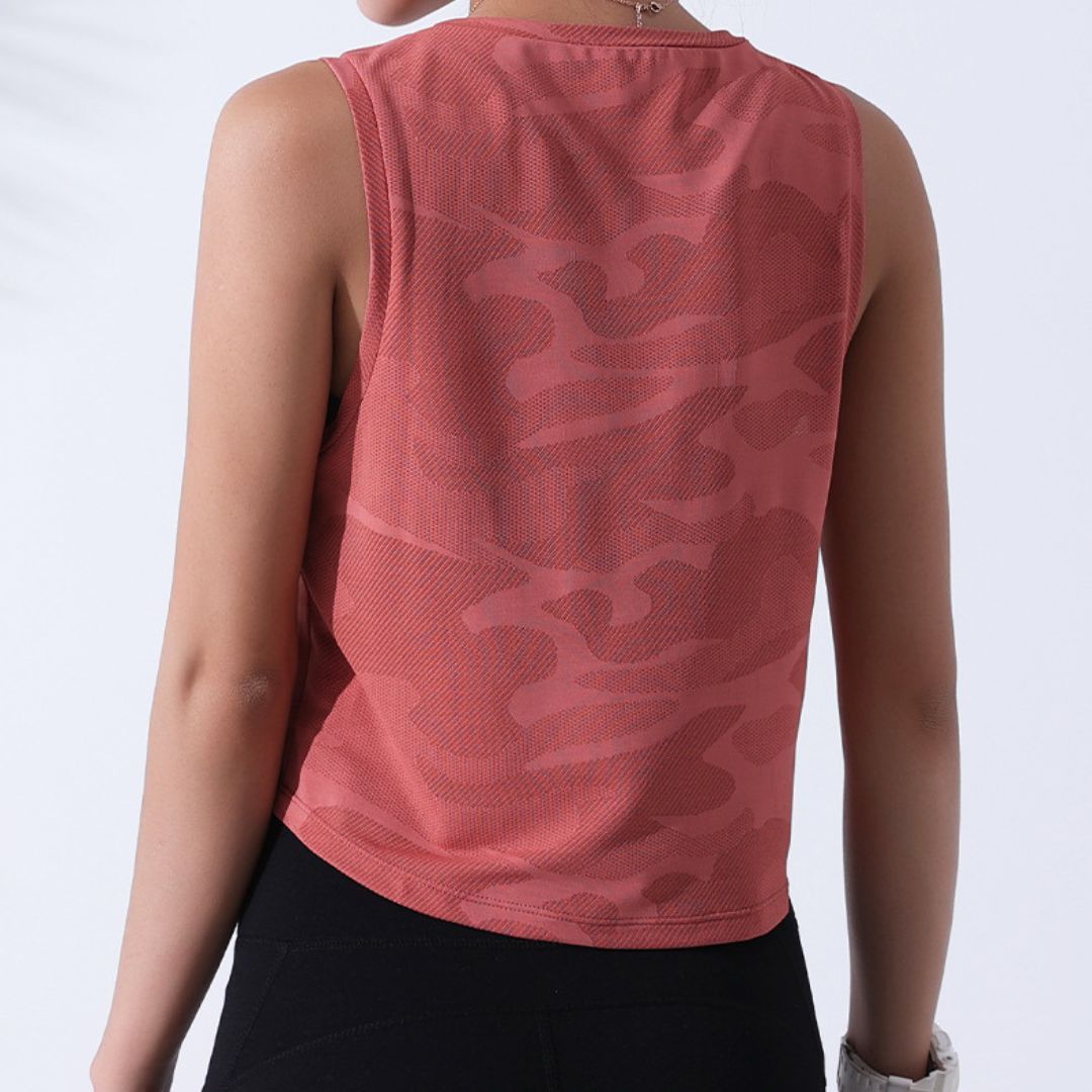 Camouflage Crew Neck Sports Short Vest