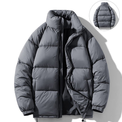 Japanese-style solid-color stand-collar cotton jacket