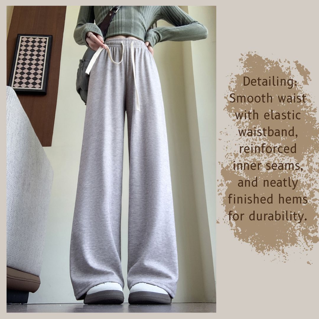 High-Waisted Loose Straight-Leg Casual Pants for Fall