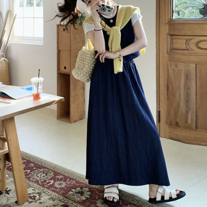 Minimalist Vest & Long Skirt Three Piece Set