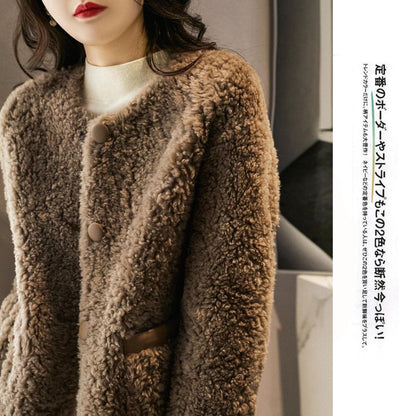 Japanese-Style Textured Fleece Jacket