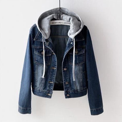 Slim Fit Hooded Denim Jacket