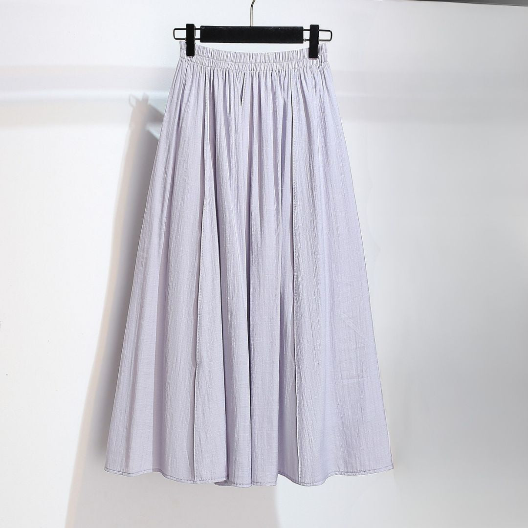 アシンメトリーニットトップス+スカートセット  