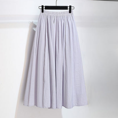 アシンメトリーニットトップス+スカートセット  