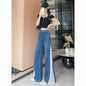 Tencel Beaded Lace Wide Leg Denim Pants