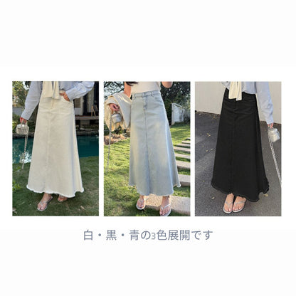 デニムAラインミディスカート