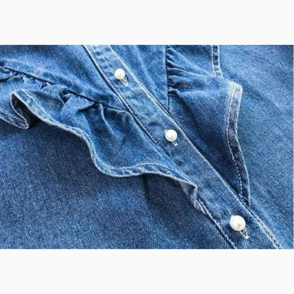 Ruffle Denim Shirt