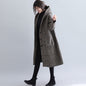 Japanese-Style Houndstooth Mid-Length Coat