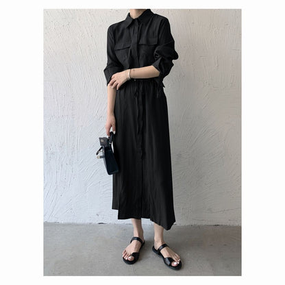 Minimalist Versatile Cinch Waist Maxi Dress
