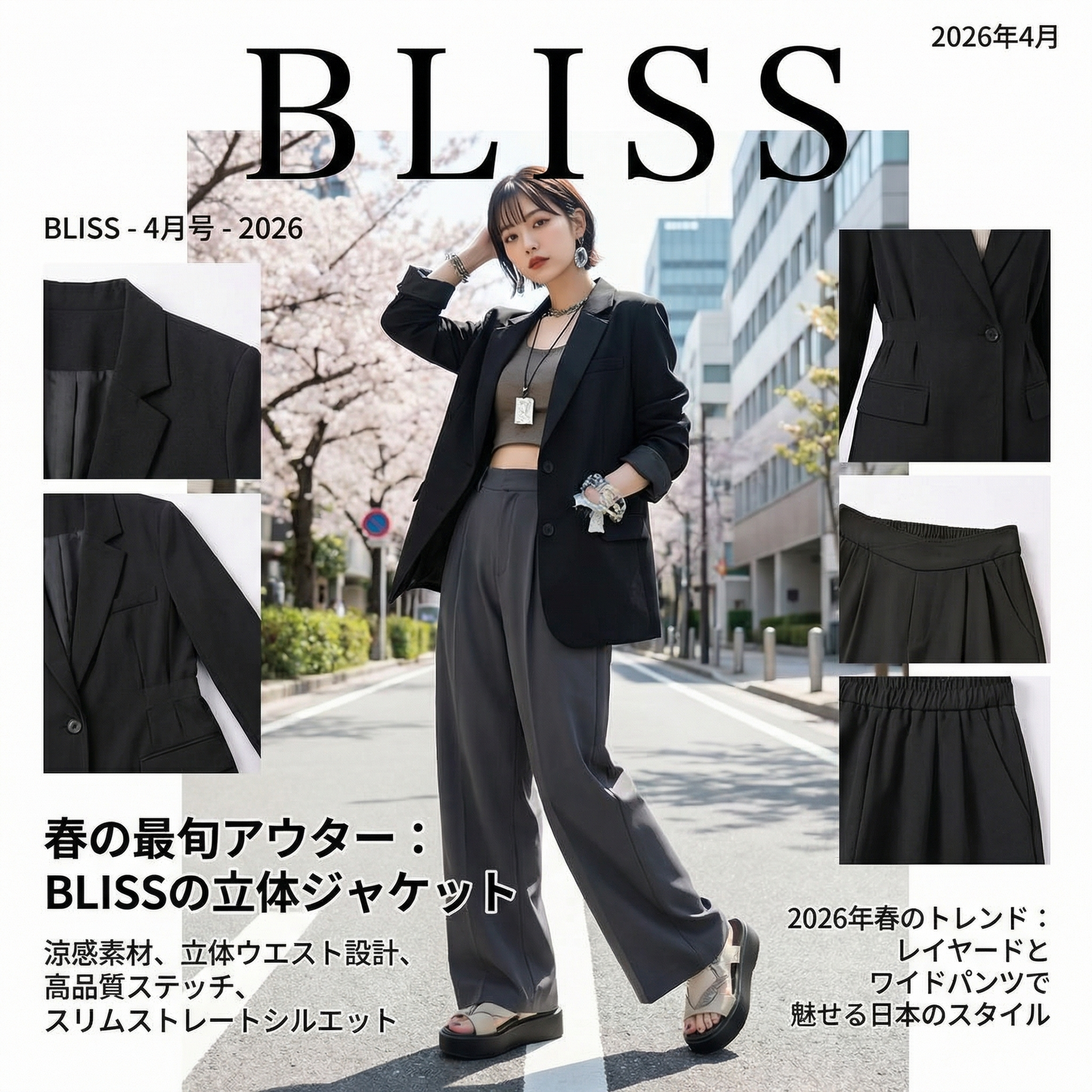 接触冷感軽量ワイドストレートスーツパンツ