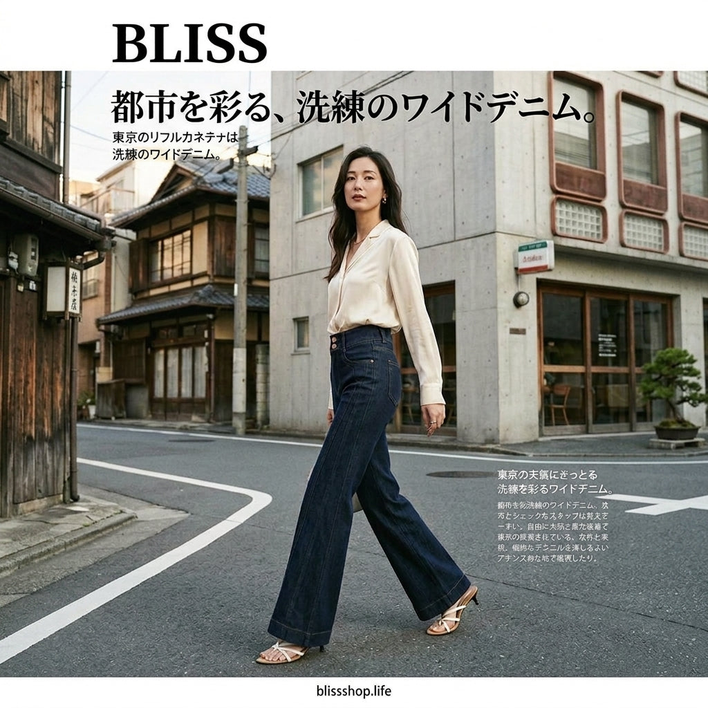 軽量ハイウエストルーズストレートパンツ