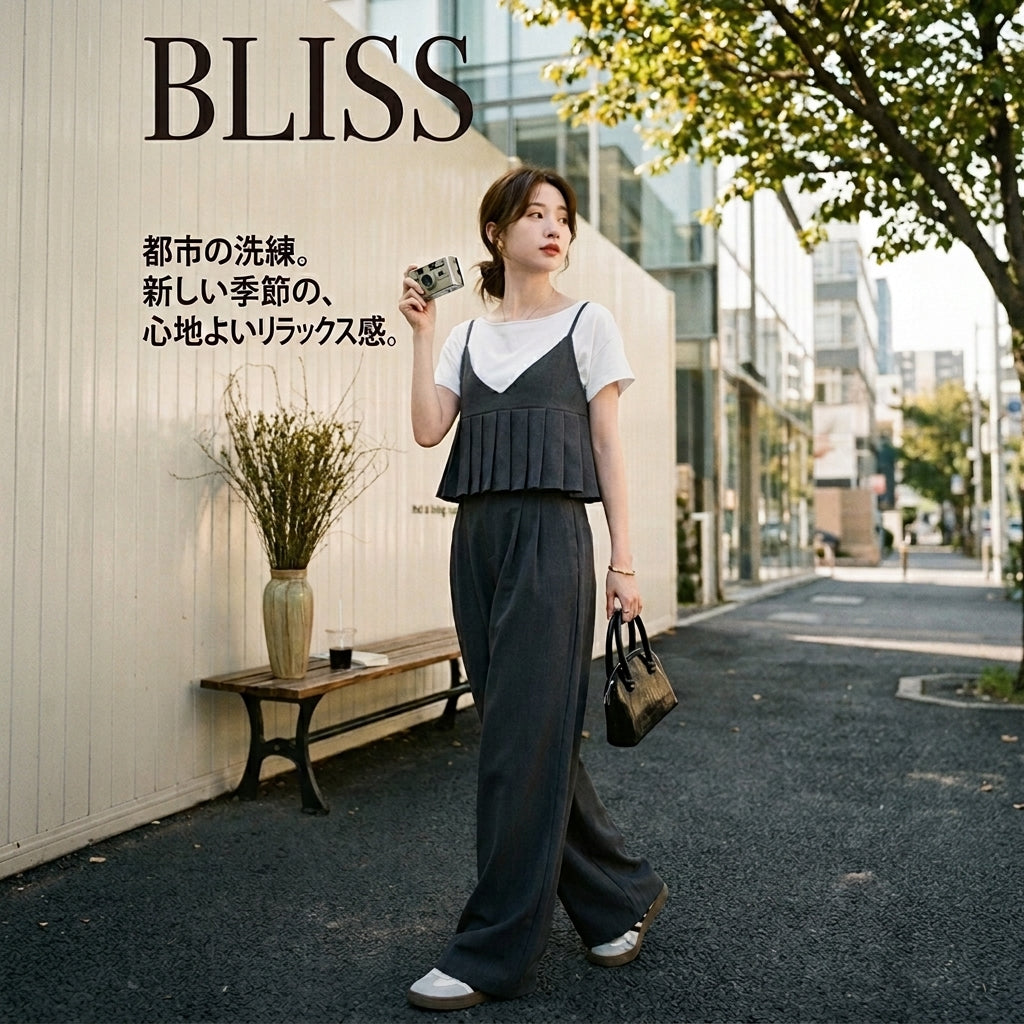 Deep Gray Camisole Wide Leg (Three Piece Set)