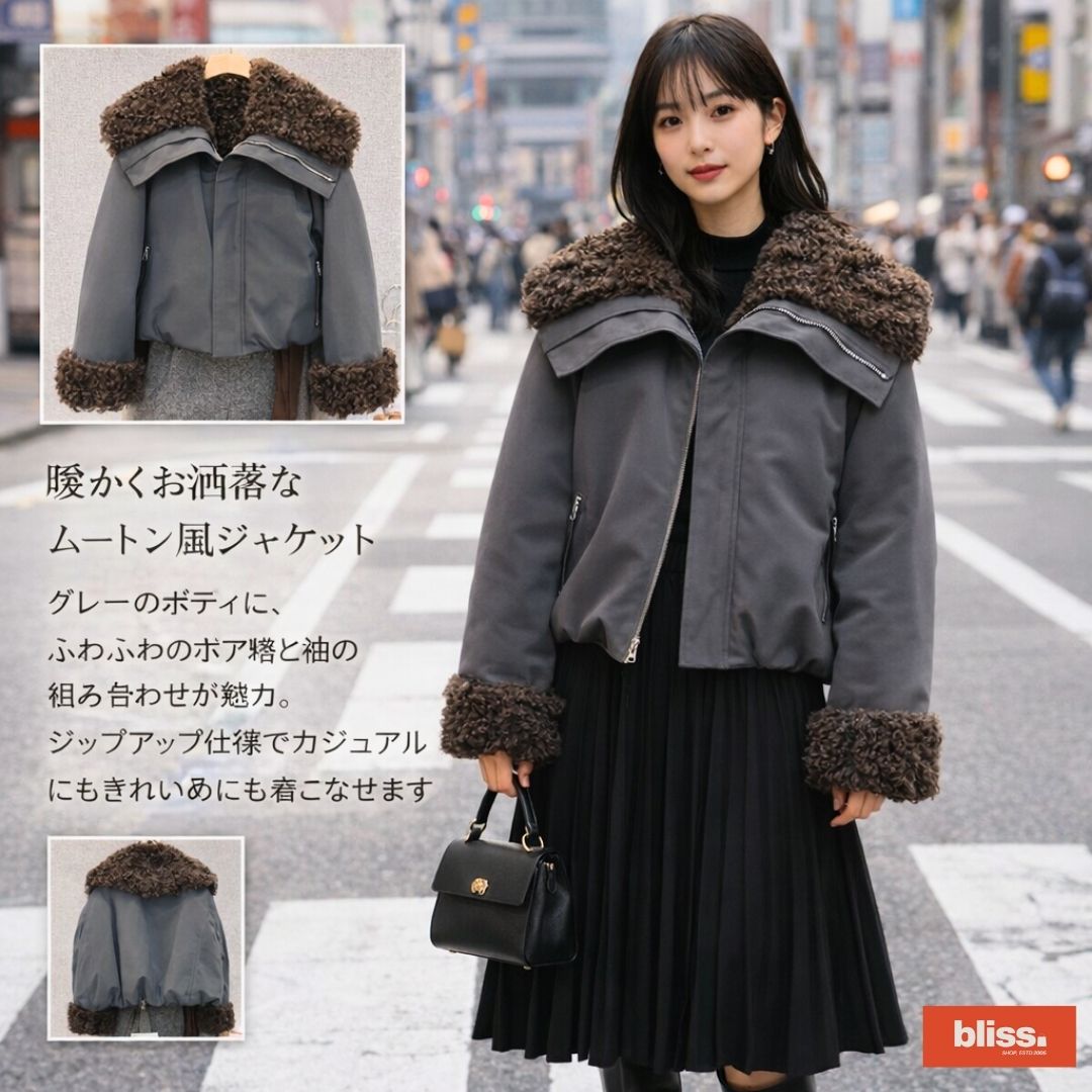 オーバーサイズラペルシェルパコットンジャケット