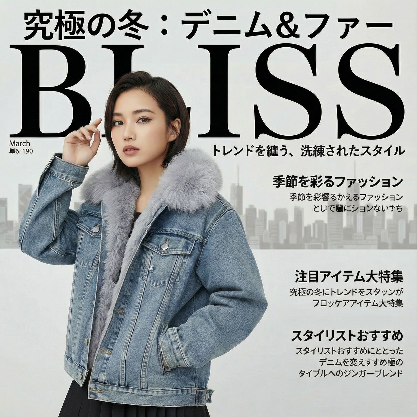 Japanese-Style Loose Fit Fleece-Lined Denim Jacket