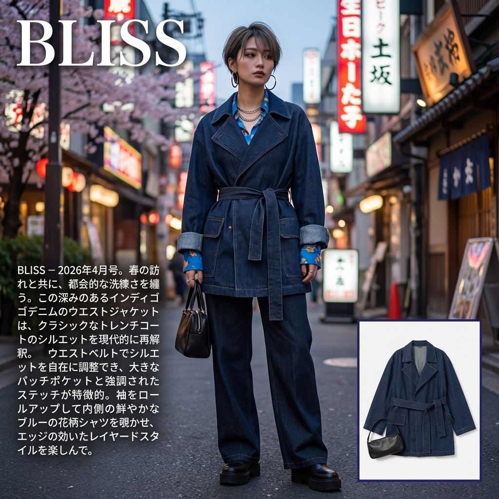 ファッション デニムウエストジャケット