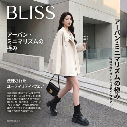 Turn Down Collar Windproof Cape Trench Coat