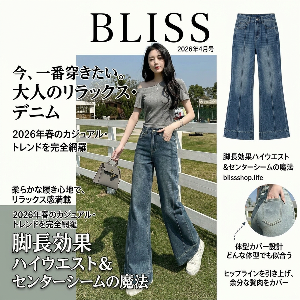 新しいストレートレッグワイドレッグジーンズ