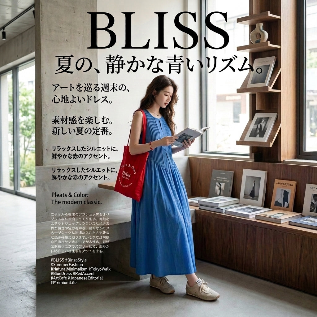 シャーリングヴィンテージノースリーブミディ丈タンクトップドレス