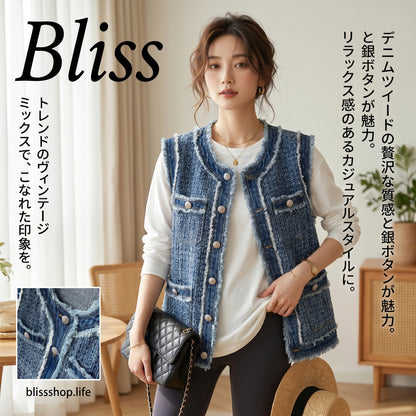 復古牛仔背心