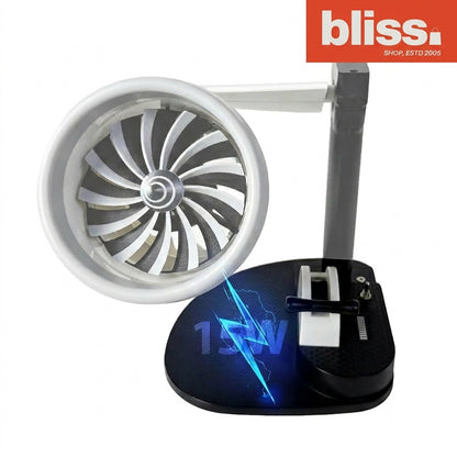 Jet Engine Turbine Desk Fan with Wireless Charging