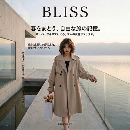 Classic Double Breasted Pleated Flowing Coat