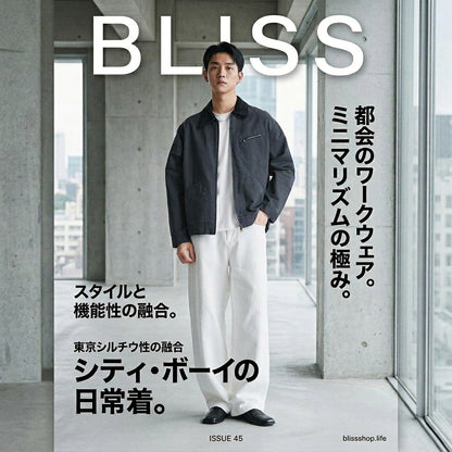 男士水洗拼接領復古外套 