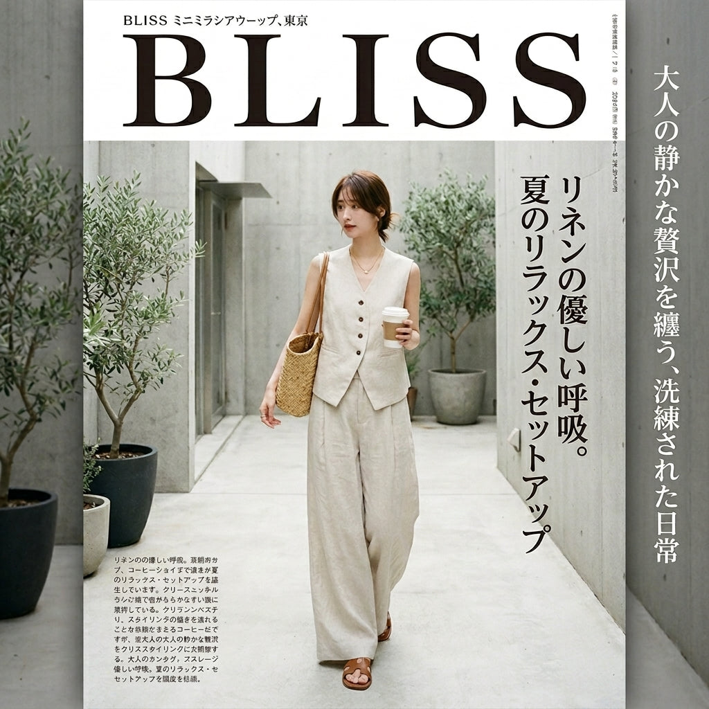 Suit Vest + Wide Leg Pants Two Piece Set