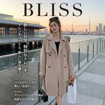 Classic Double Breasted Pleated Flowing Coat