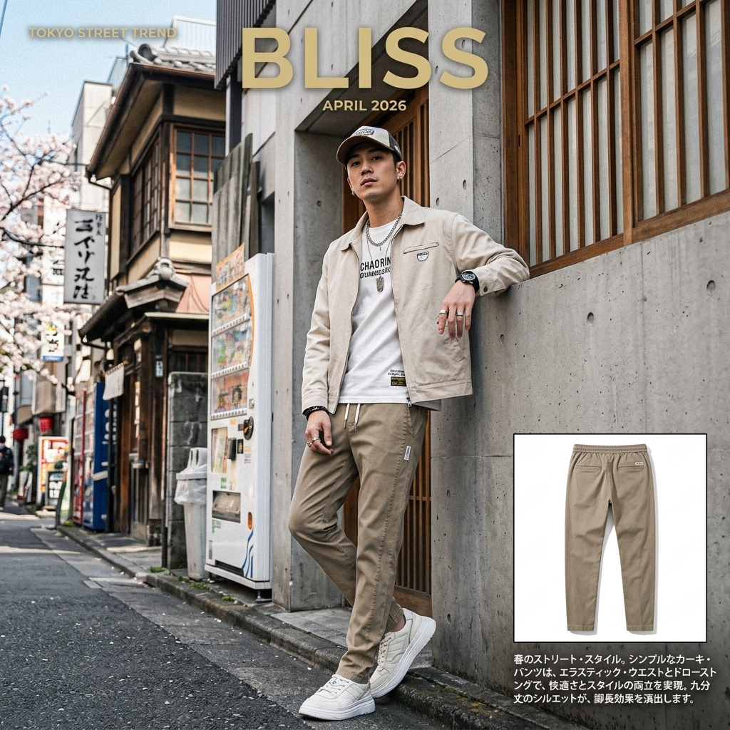 シルキーストレートレッグフェイクデニムトラウザーズ
