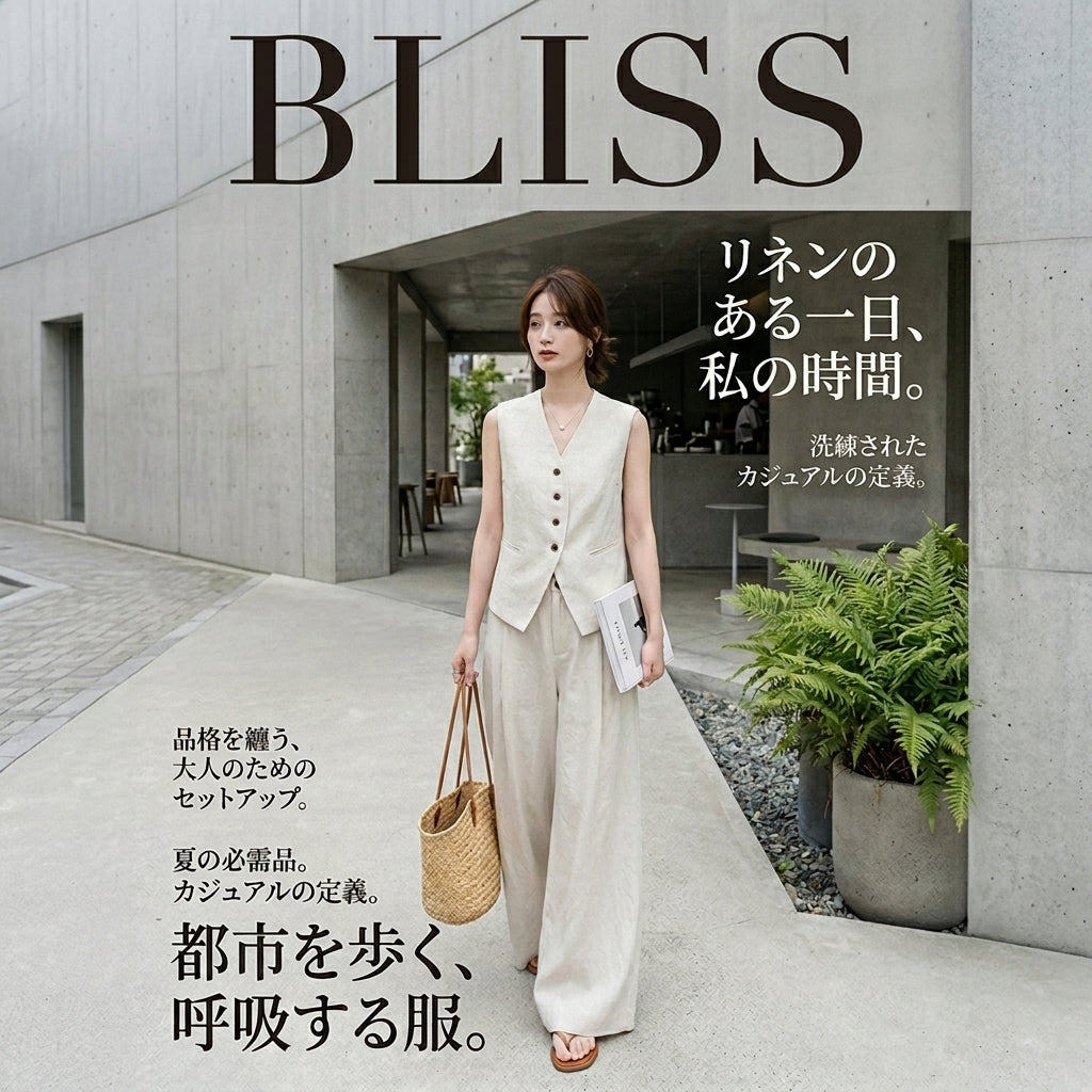 Suit Vest + Wide Leg Pants Two Piece Set