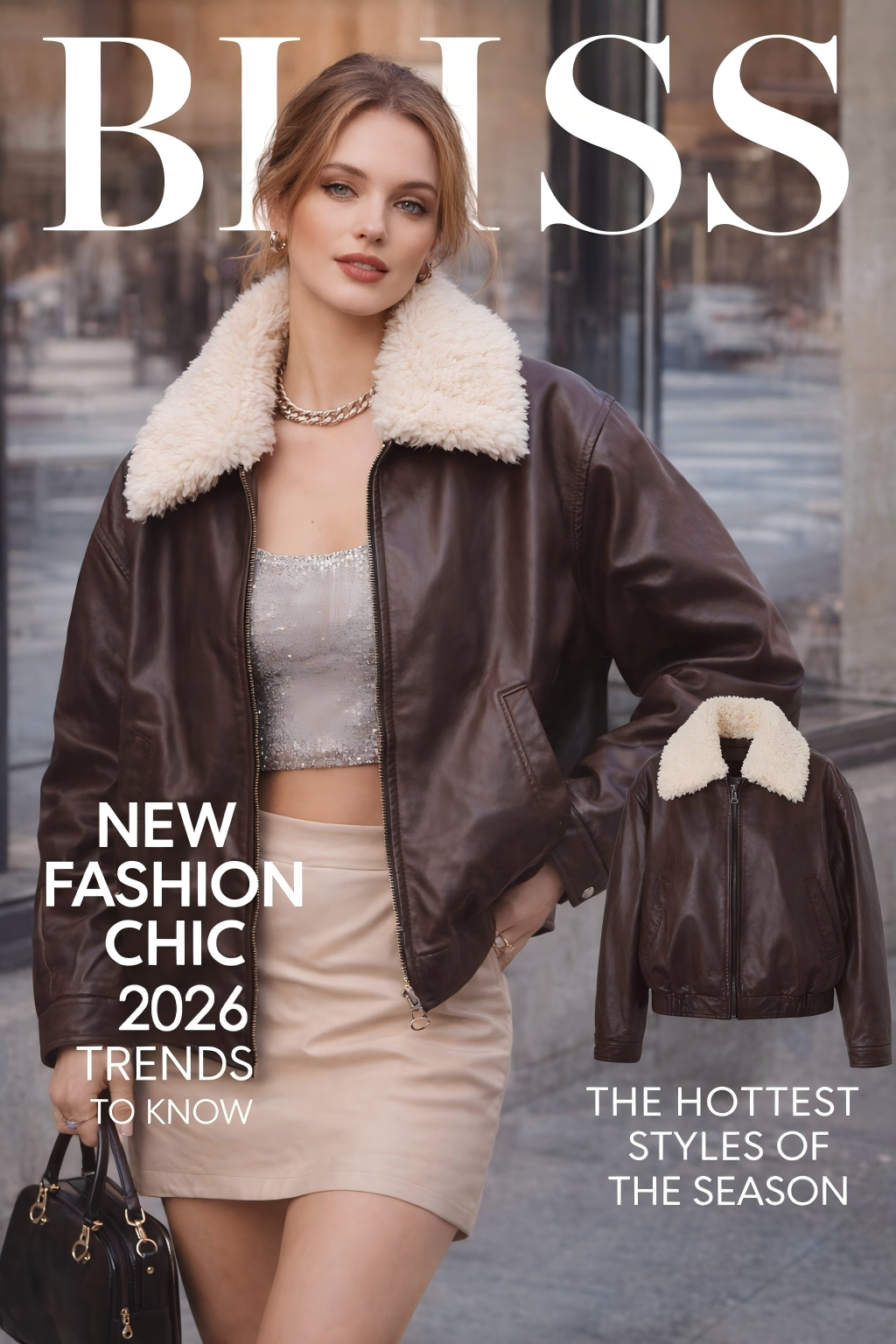 American Vintage Oversized Lapel PU Jacket