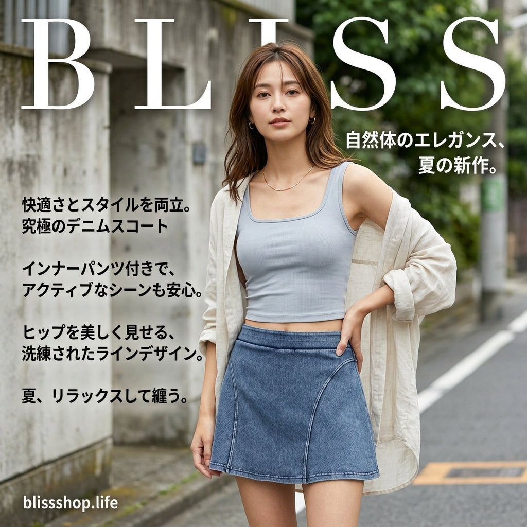 デニム風ツーインワンヨガフィットネスショーツ