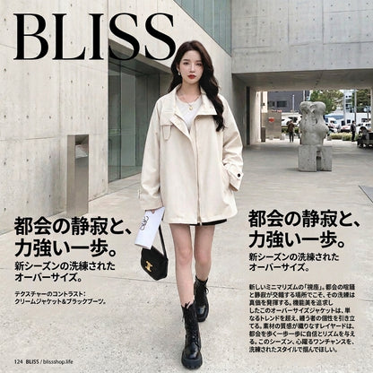 Turn Down Collar Windproof Cape Trench Coat