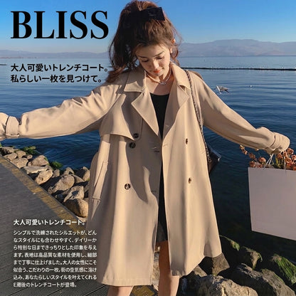 Classic Double Breasted Pleated Flowing Coat