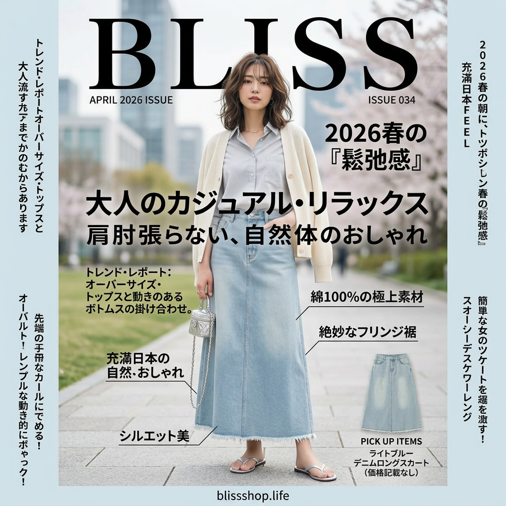 デニムAラインミディスカート
